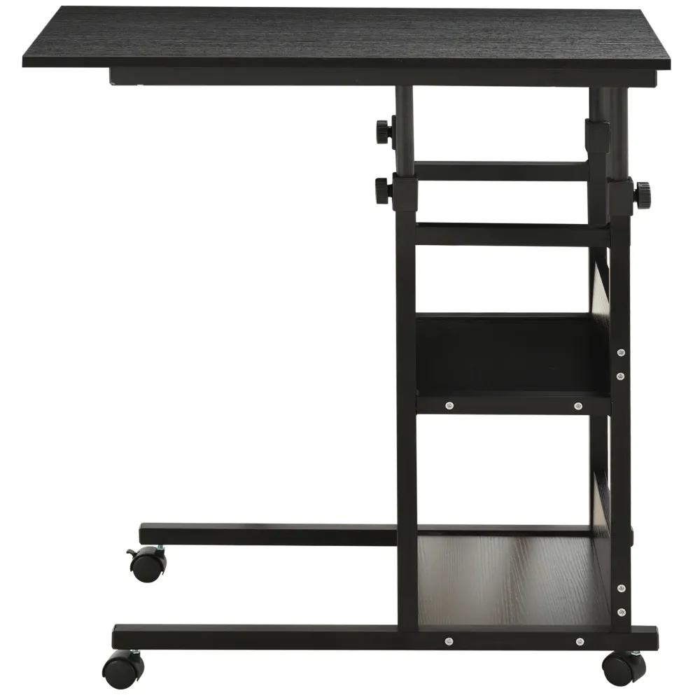 Bureau debout mobile à hauteur réglable avec roulettes, noir Aosom