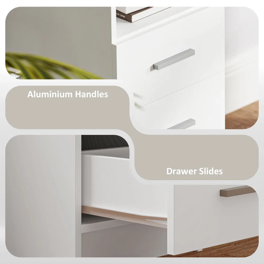 Bureau d'ordinateur avec rangement, blanc Aosom