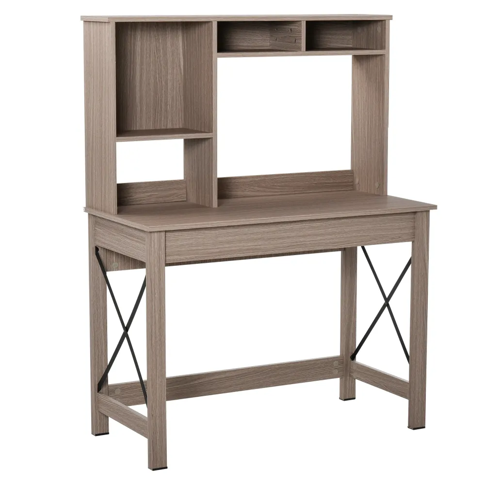 Bureau d'ordinateur avec rangement, marron Aosom