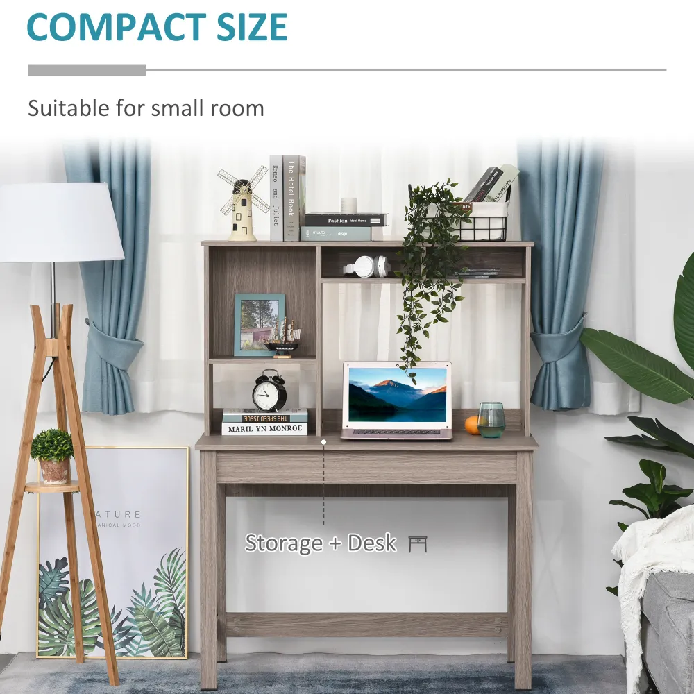 Bureau d'ordinateur avec rangement, marron Aosom