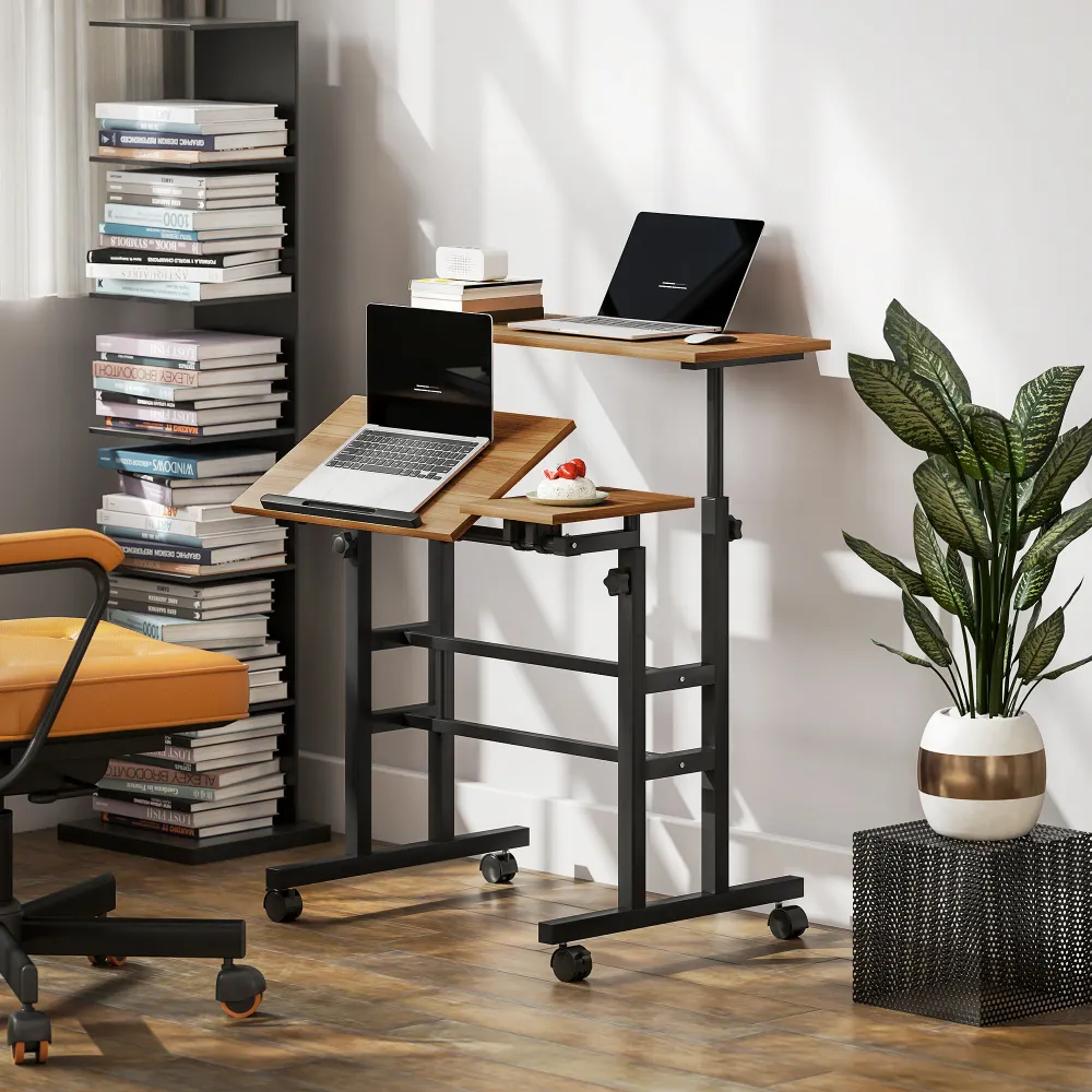 Bureau mobile réglable en hauteur et en inclinaison Aosom