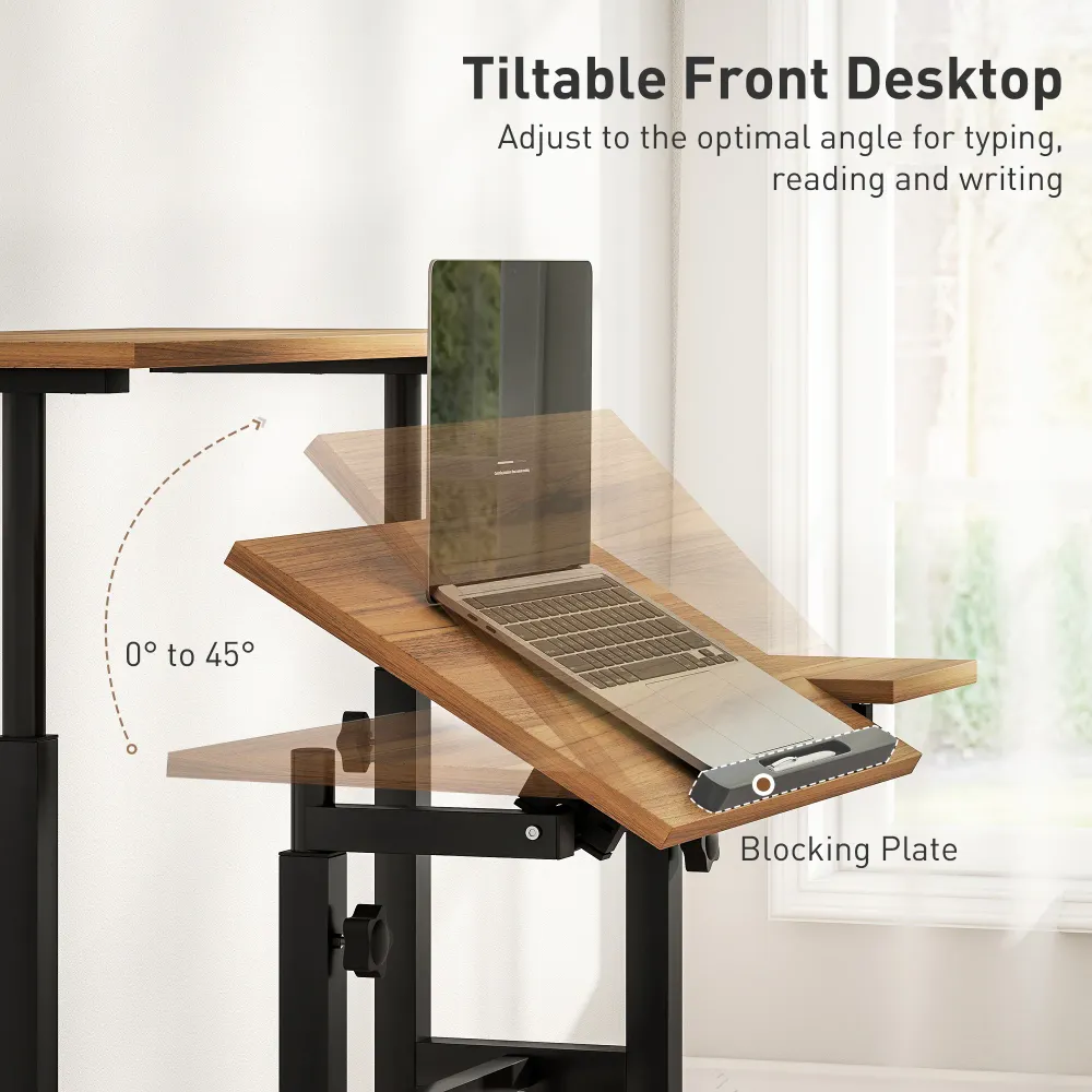 Bureau mobile réglable en hauteur et en inclinaison Aosom