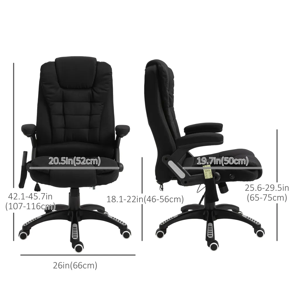 Fauteuil de bureau ergonomique avec massage Aosom