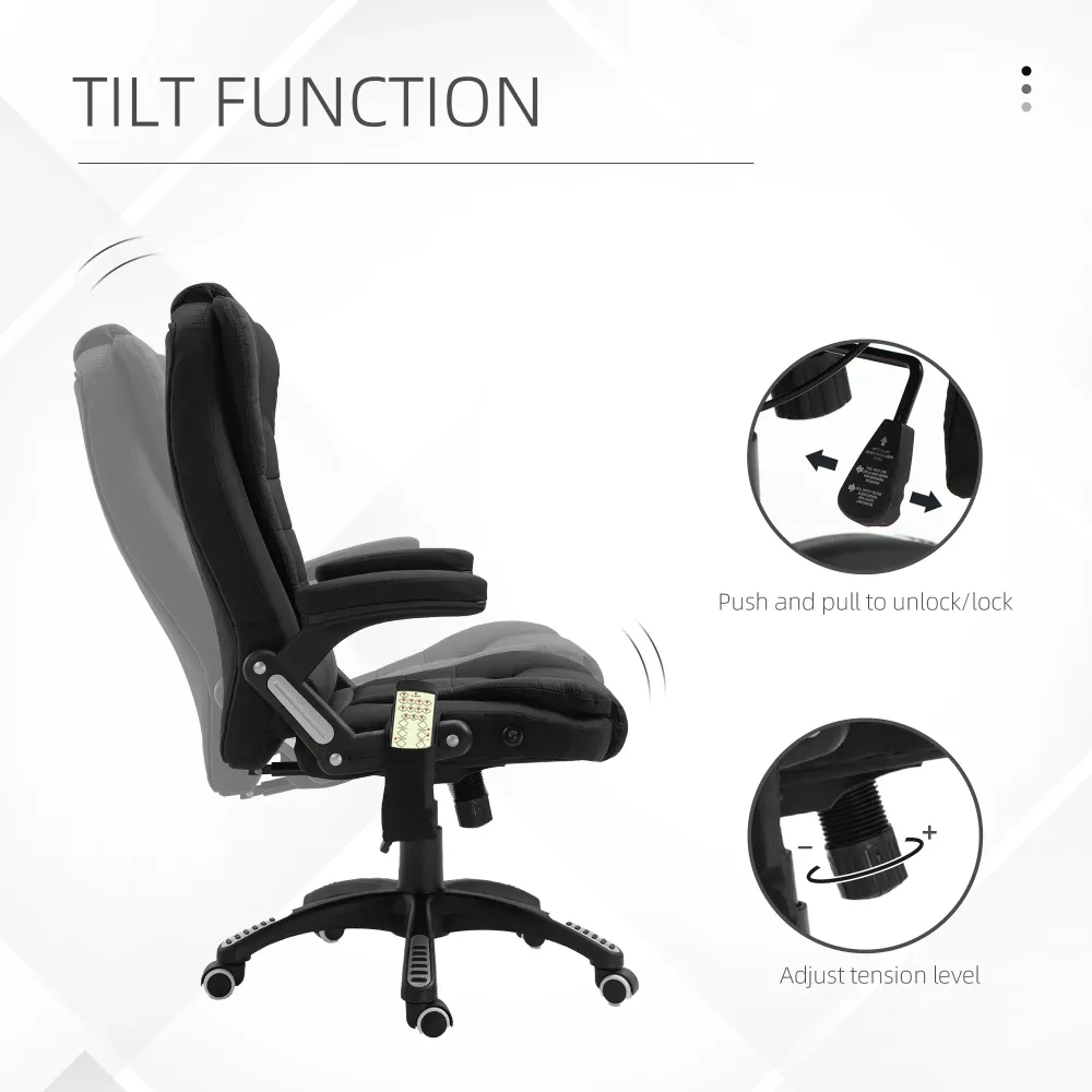 Fauteuil de bureau ergonomique avec massage Aosom