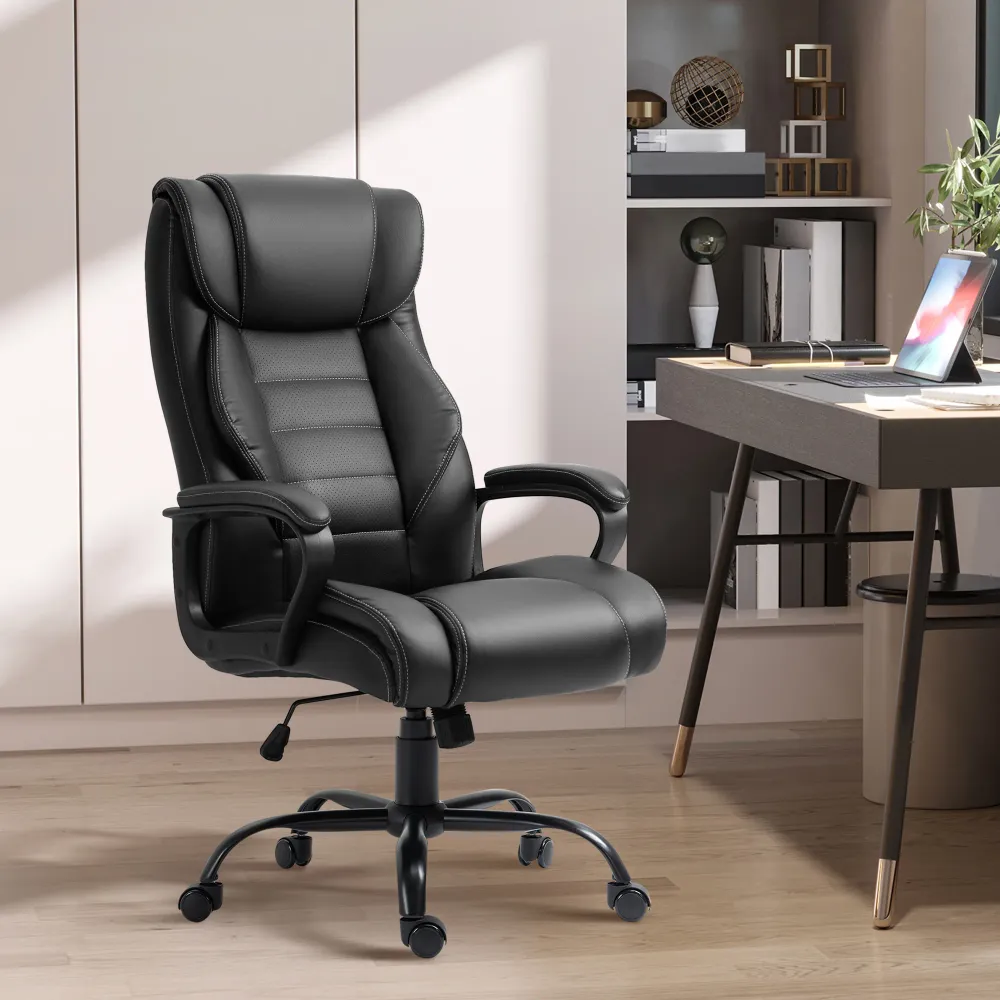 Fauteuil de bureau massant avec vibration à 6 points, noir Aosom
