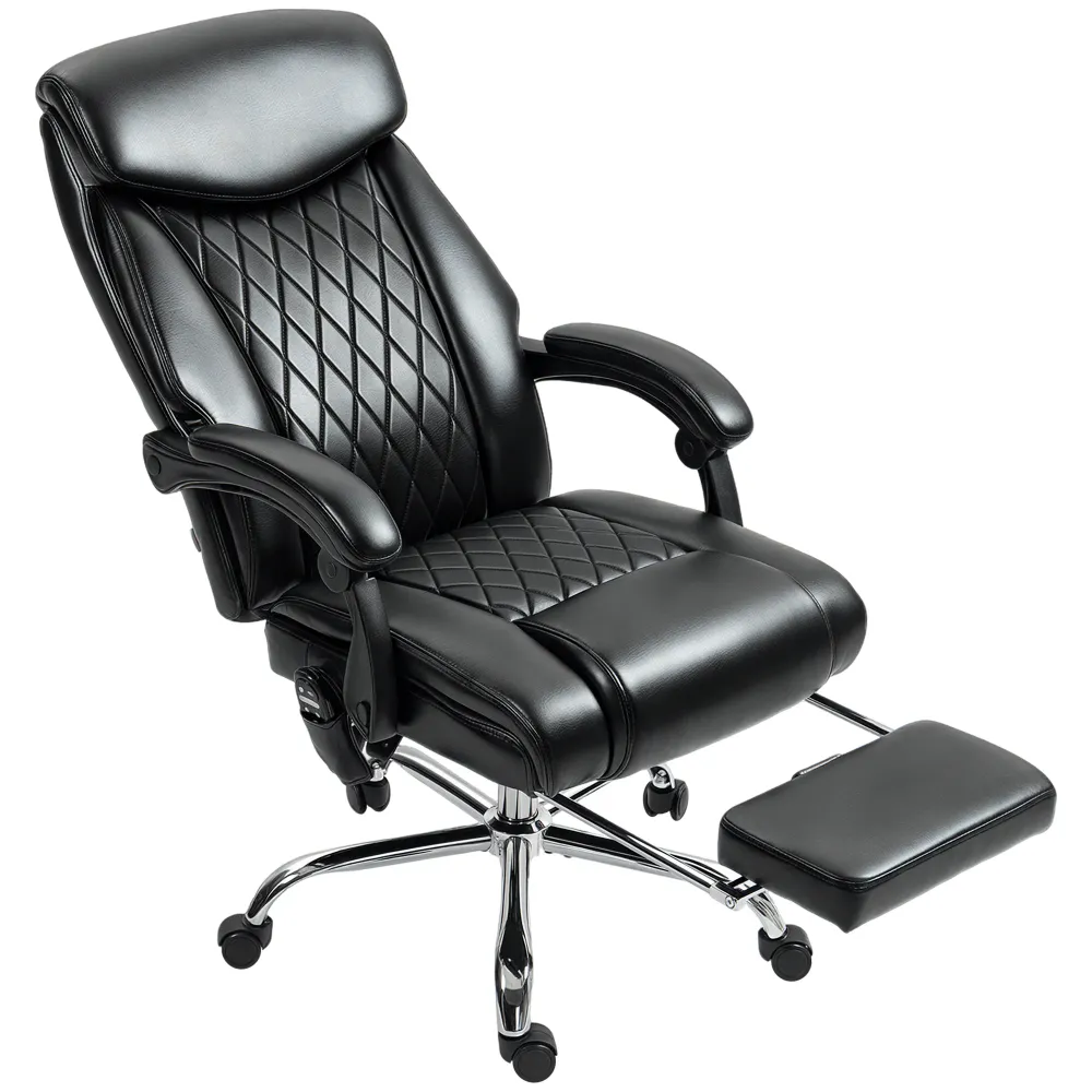 Fauteuil de bureau massant à 6 points avec télécommande, noir Aosom