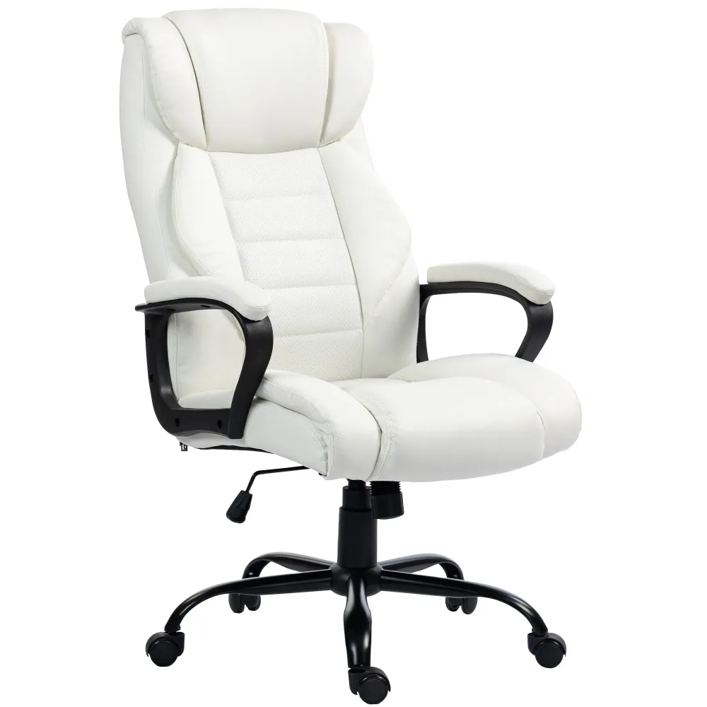 Fauteuil de bureau massant, vibration à 6 points, hauteur réglable, blanc Aosom