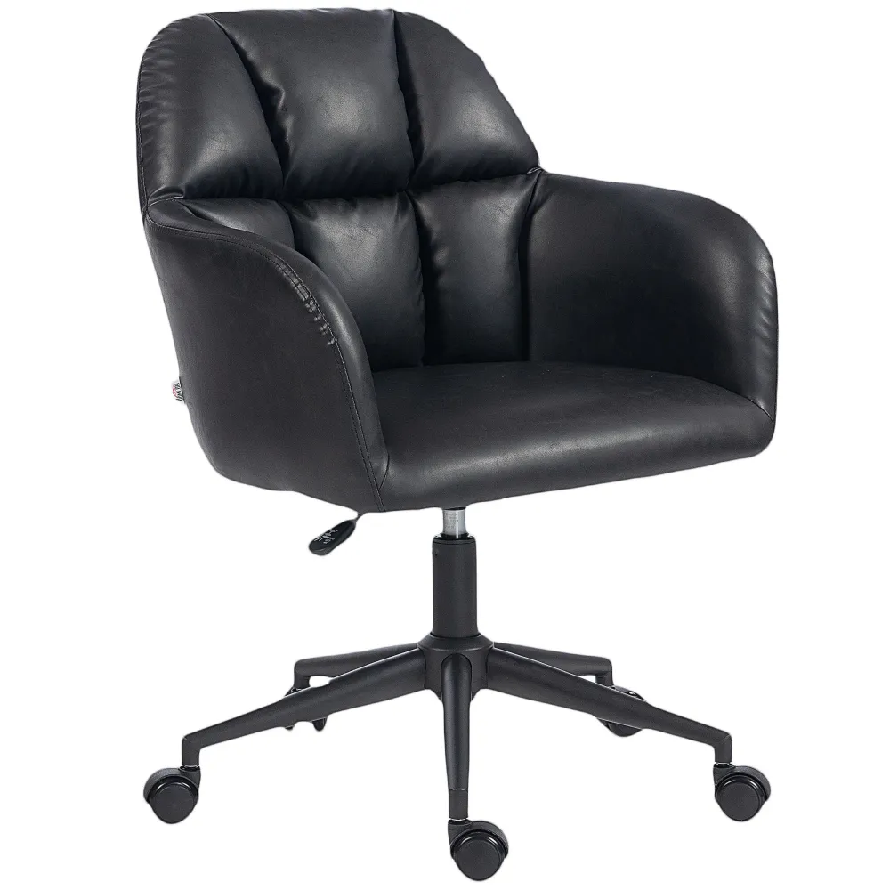 Fauteuil de bureau pivotant en similicuir à hauteur réglable, noir Aosom