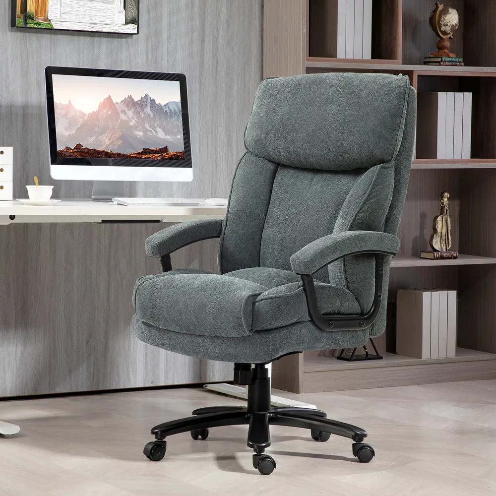 Fauteuil de bureau robuste, gris Aosom