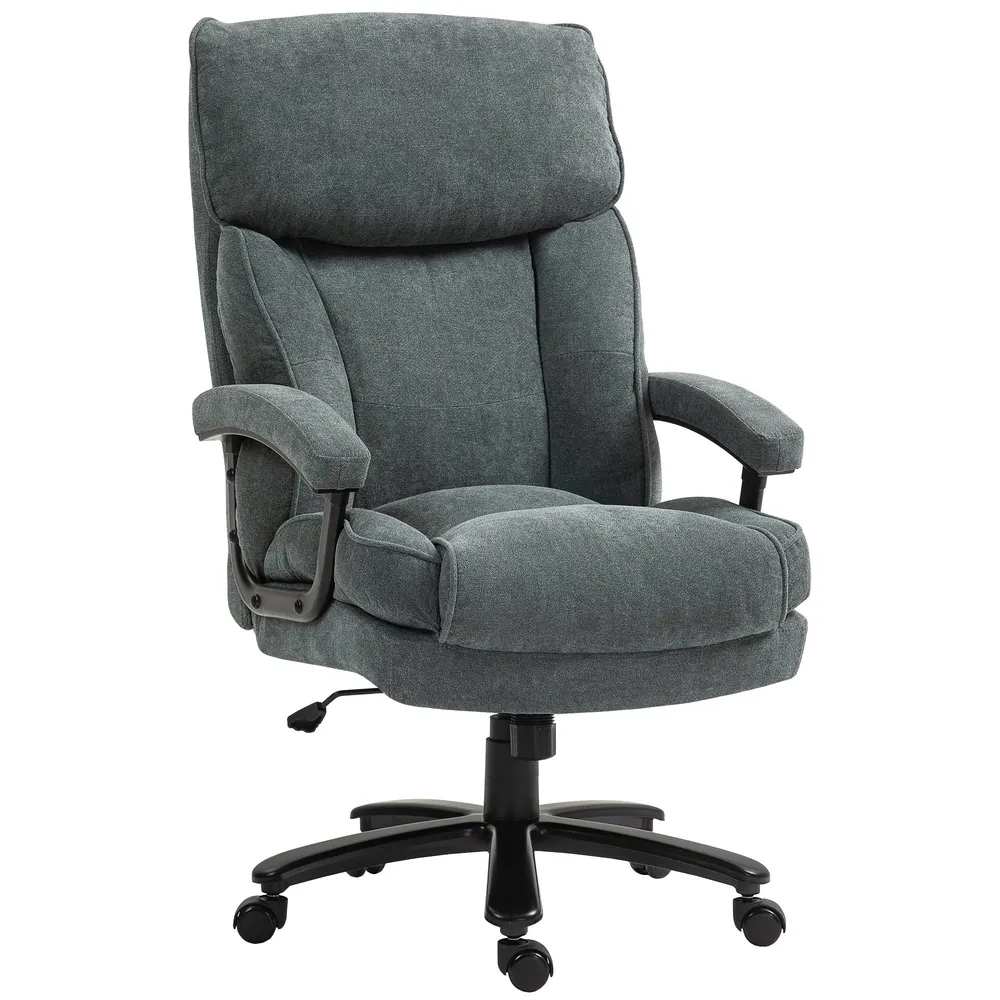 Fauteuil de bureau robuste, gris Aosom