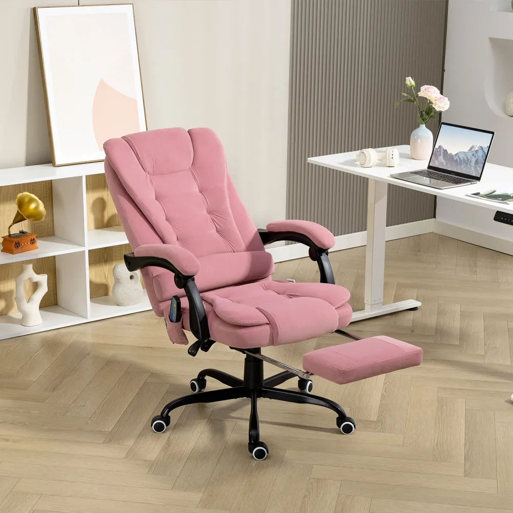 Fauteuil de massage vibrant à 7 points, rose Aosom