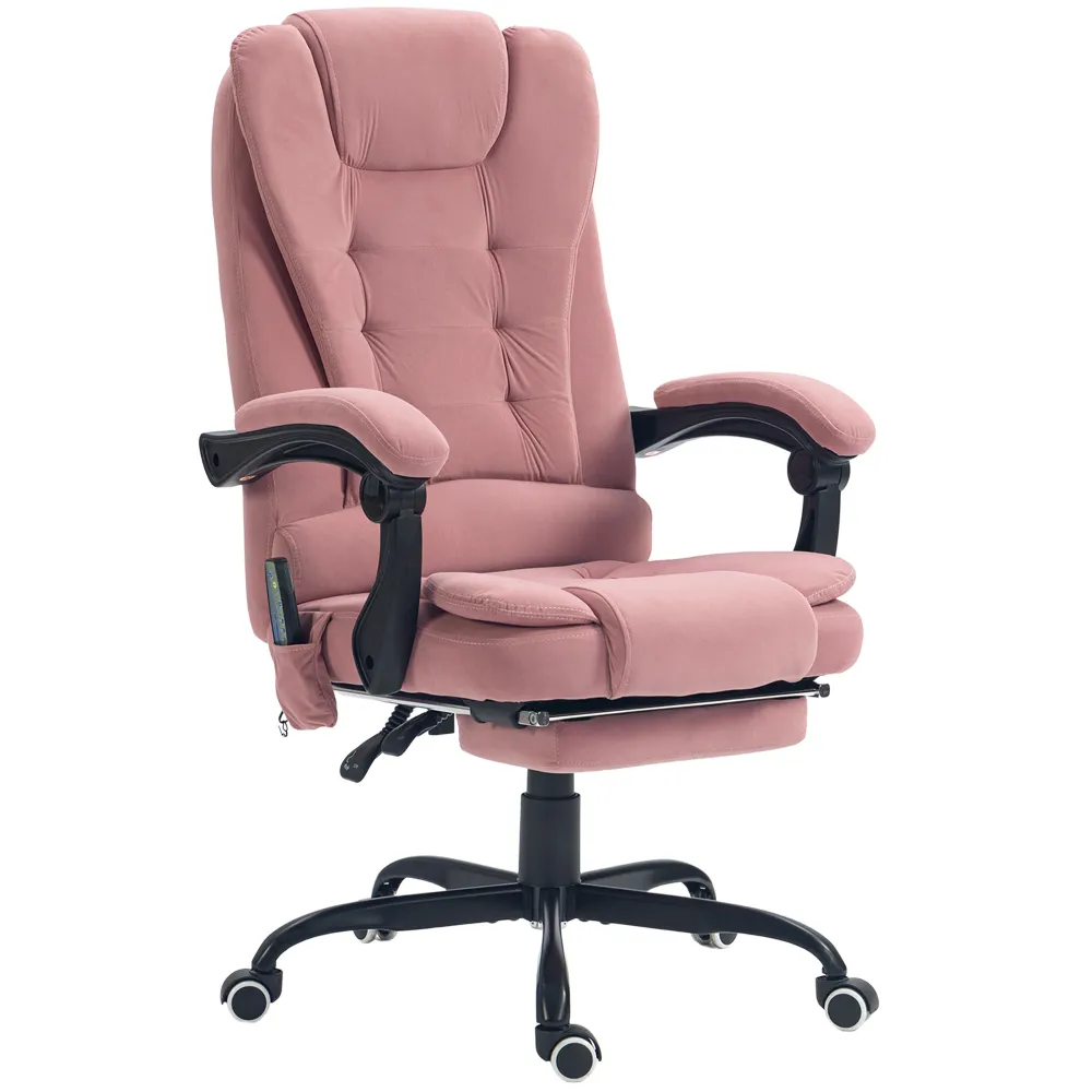 Fauteuil de massage vibrant à 7 points, rose Aosom