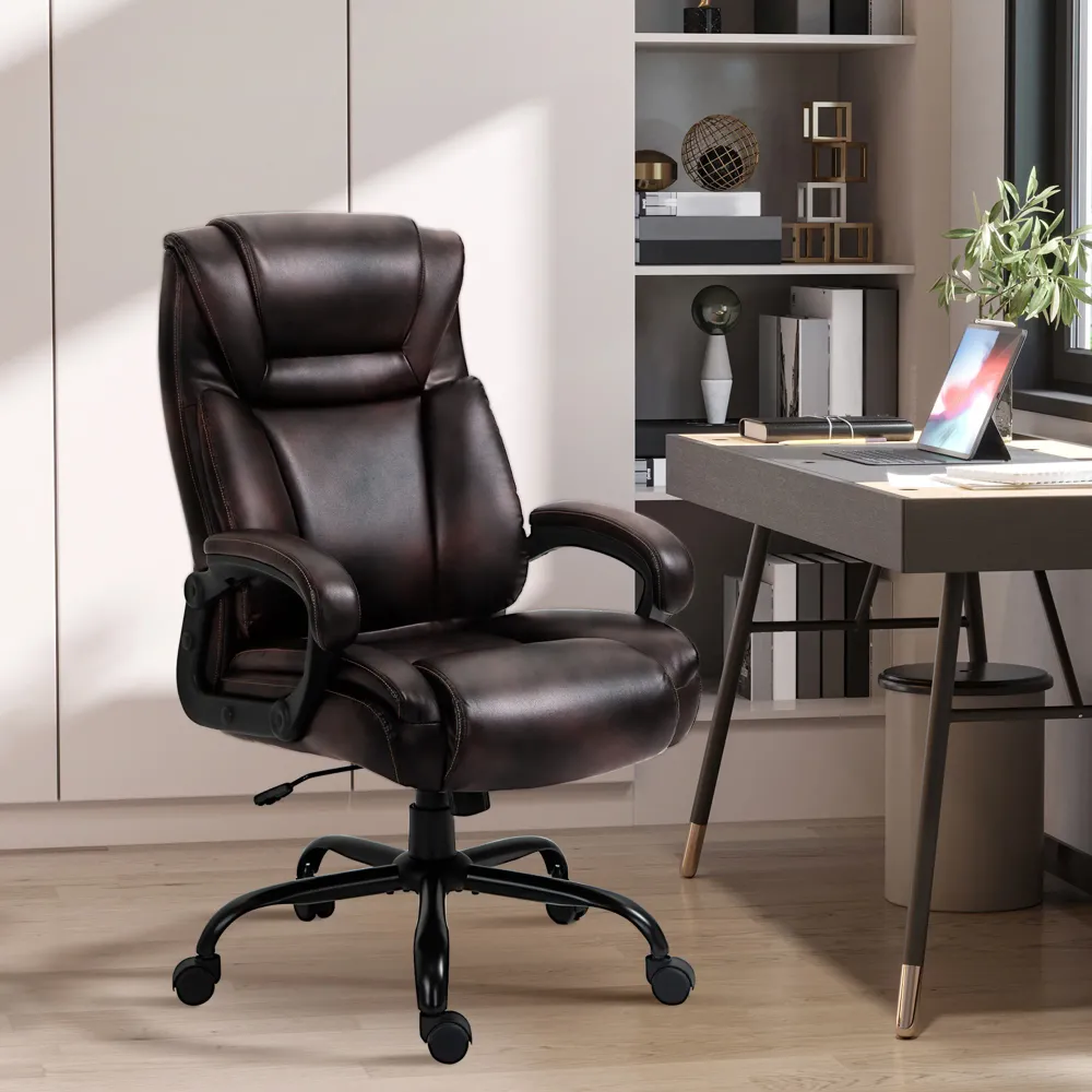 Fauteuil en similicuir, marron Aosom