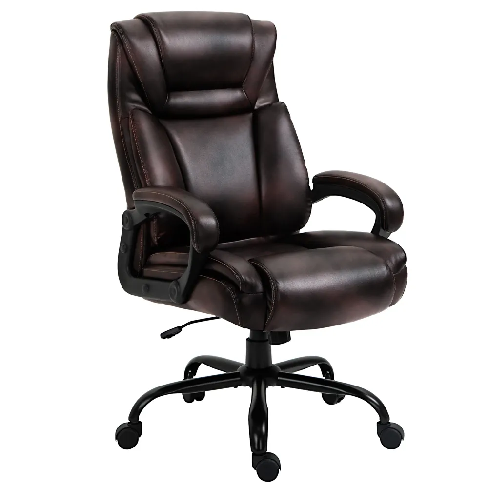Fauteuil en similicuir, marron Aosom