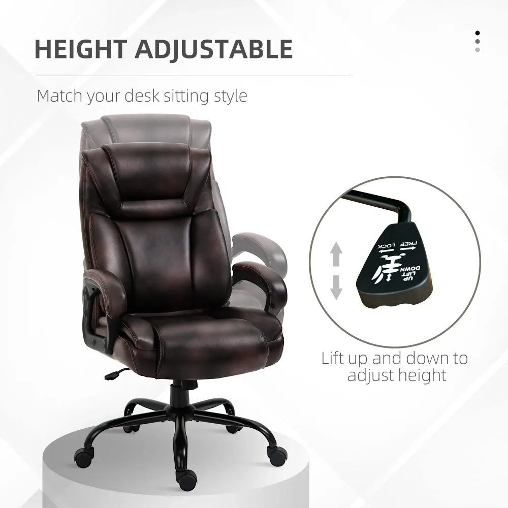Fauteuil en similicuir, marron Aosom