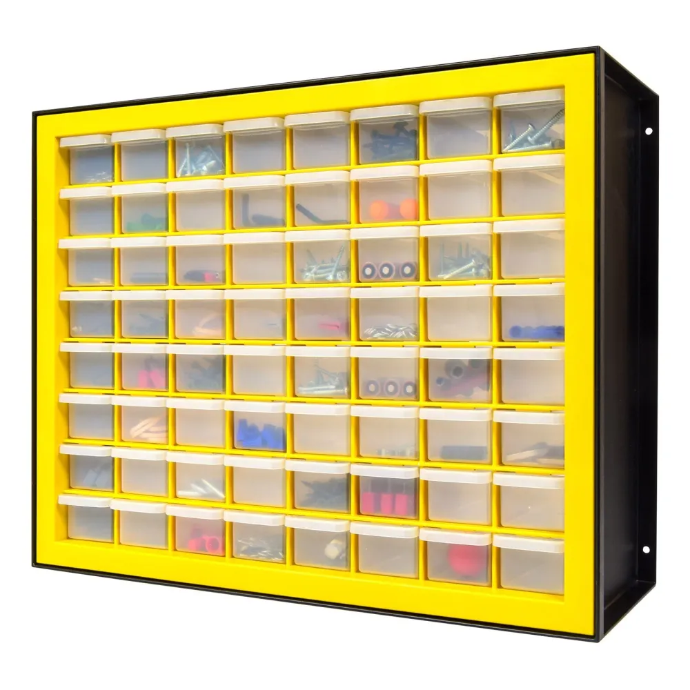 Armoire à pièces à 64 tiroirs, noir/jaune