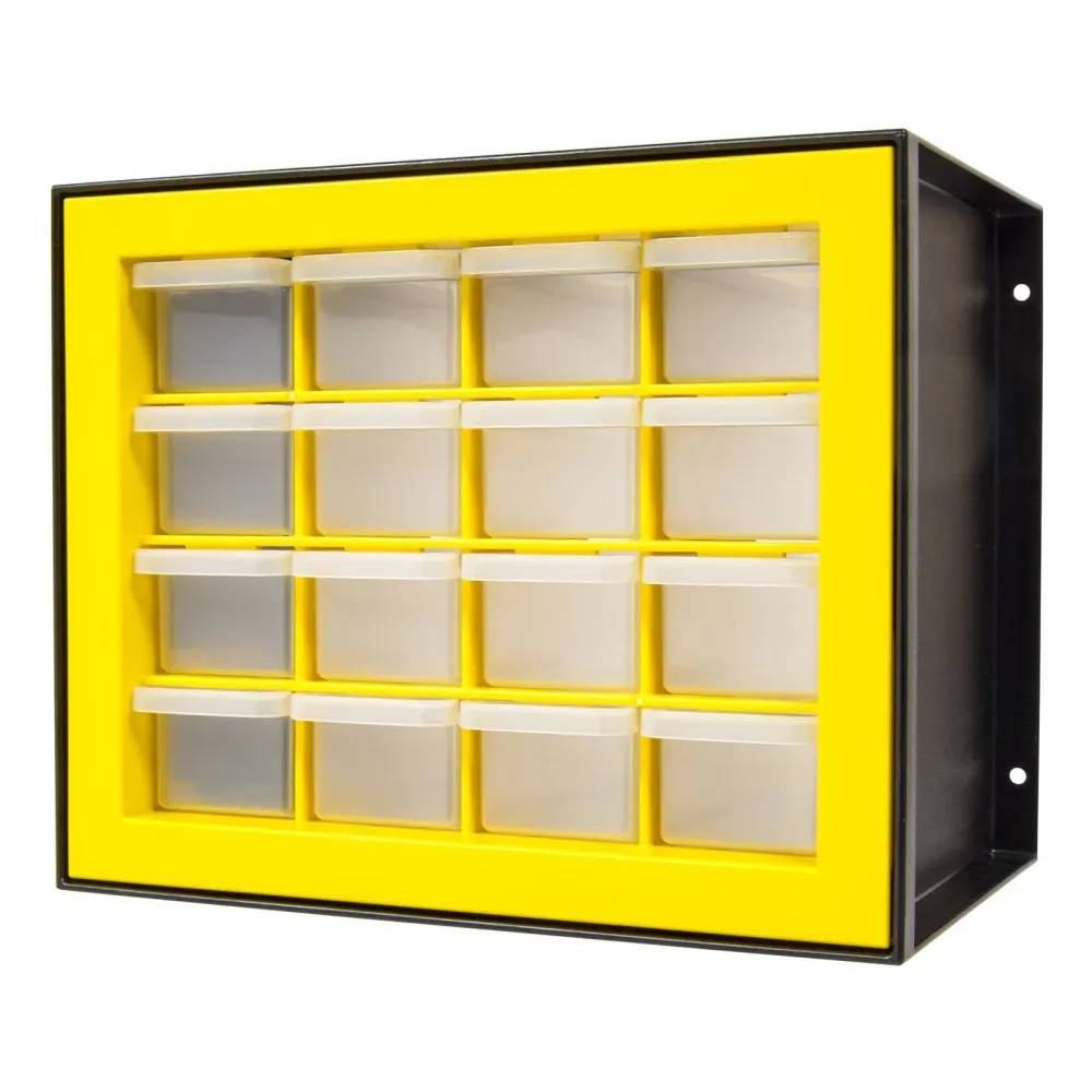 Armoire à pièces à 16 tiroirs, noir/jaune