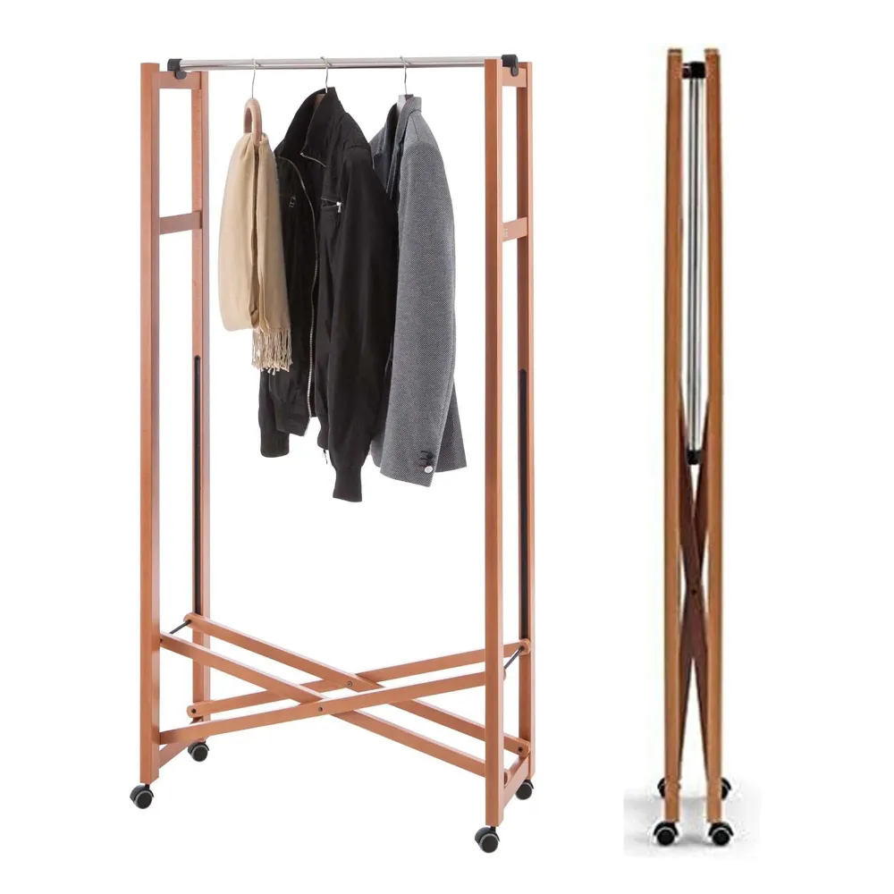 ARIT GIULIUS - Portant Pliable Bois, Portant Vêtement Pliable, Tringle Extensible, Made Italy, 31 x 78 x 160 cm, Couleur C...