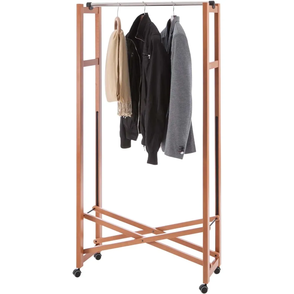 ARIT GIULIUS - Portant Pliable Bois, Portant Vêtement Pliable, Tringle Extensible, Made Italy, 31 x 78 x 160 cm, Couleur C...