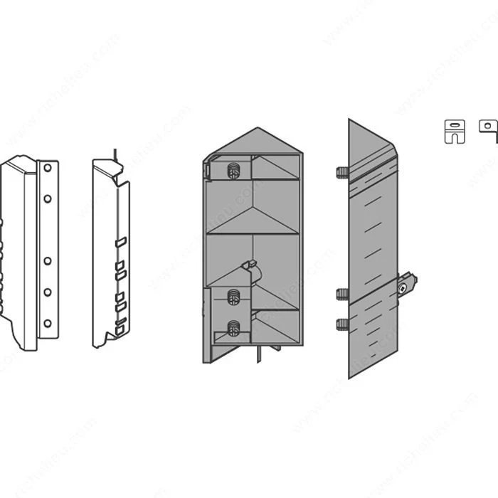 Attaches pour tiroir de coin (45°) TANDEMBOX Blum