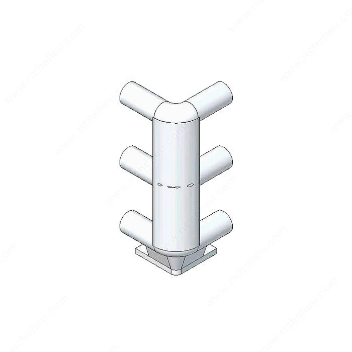 Pièce d'angle triple pour tablette coulissante Blum