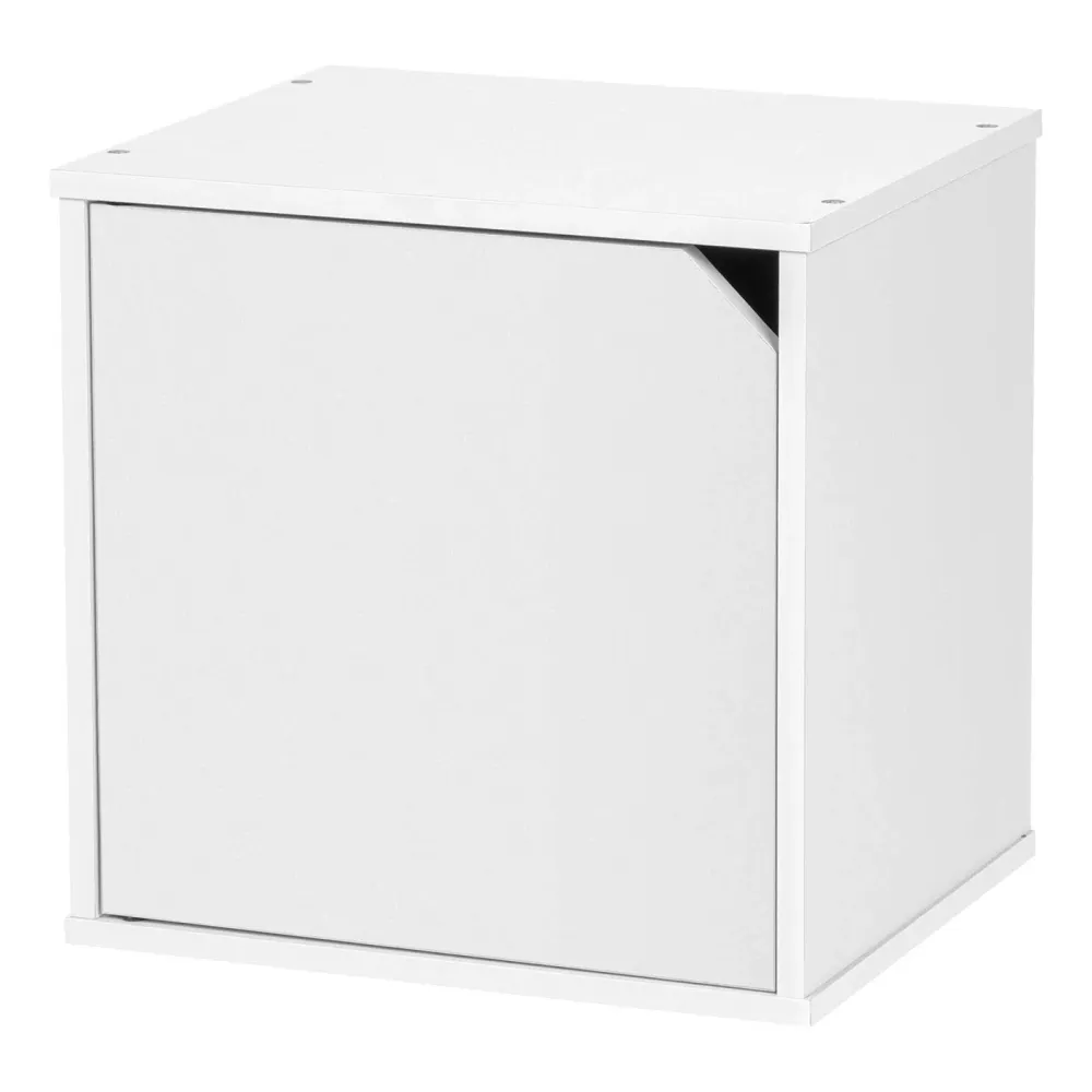 Boîte cube en bois avec porte