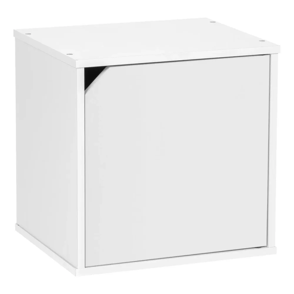 Boîte cube en bois avec porte