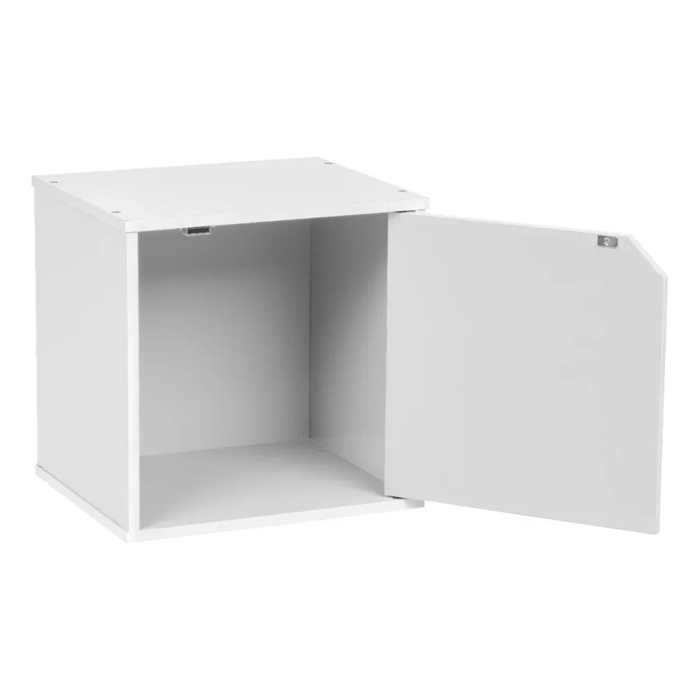 Boîte cube en bois avec porte