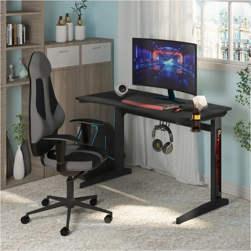 BukkitBow - Bureau de jeu ergonomique avec porte-gobelet et crochet pour casque (115X60CM)