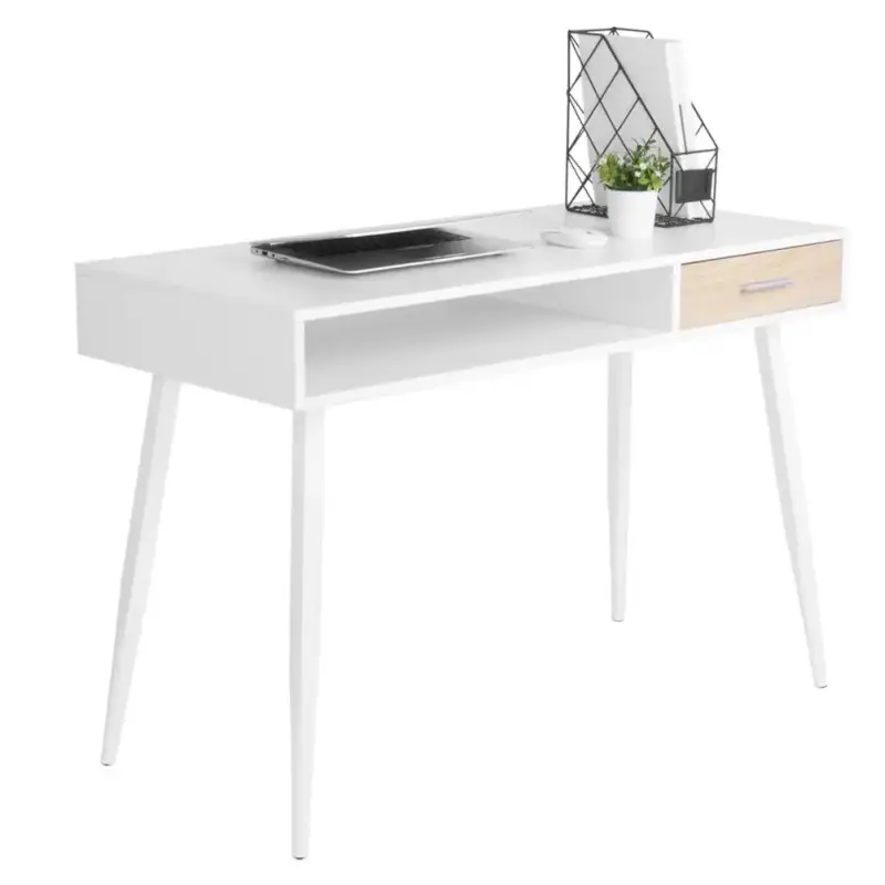 BukkitBow - Bureau Moderne - Compact avec Tiroir et Compartiment Ouvert - Bureau avec Espace de Rangement - (50X110X75CM)