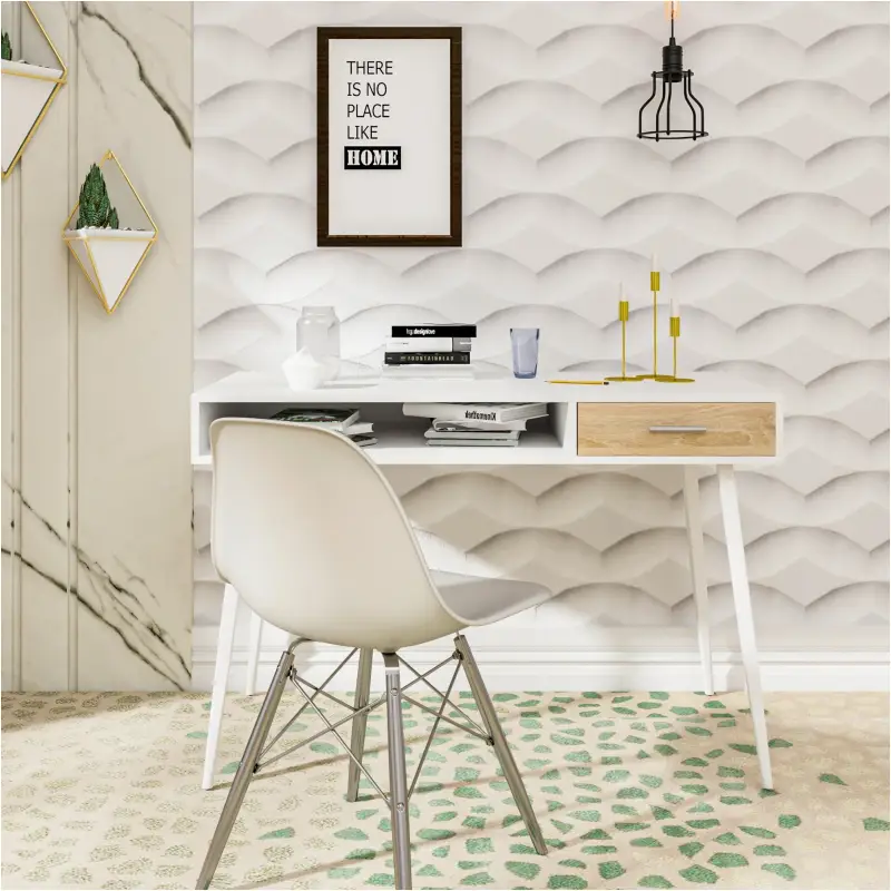 BukkitBow - Bureau Moderne - Compact avec Tiroir et Compartiment Ouvert - Bureau avec Espace de Rangement - (50X110X75CM)