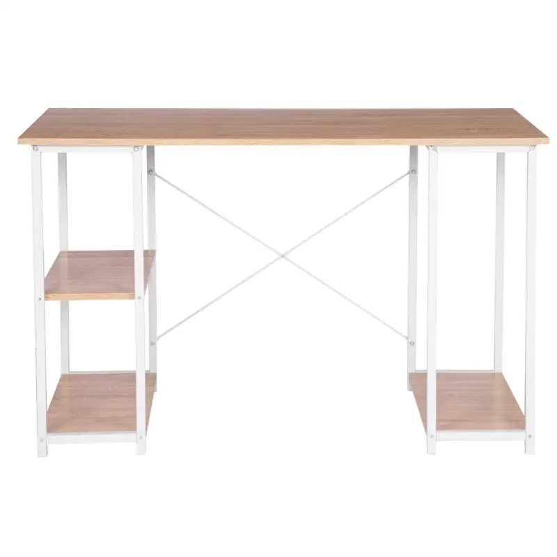 BukkitBow - Bureau - Structure en chêne clair et acier - 3 compartiments de rangement - Charge maximale : 50 kg