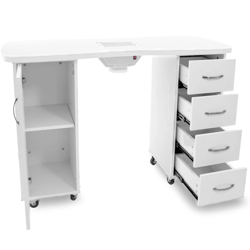 Bureau 2027 blanc deux armoires avec un absorbeur