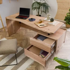 Bureau en acacia 170x70x76 laqué naturel PURE ACACIA
