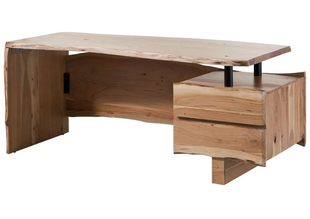 Bureau en acacia 190x70x76 laqué naturel PURE ACACIA