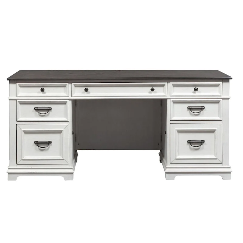 Bureau Allyson Park blanc anthracite brossé