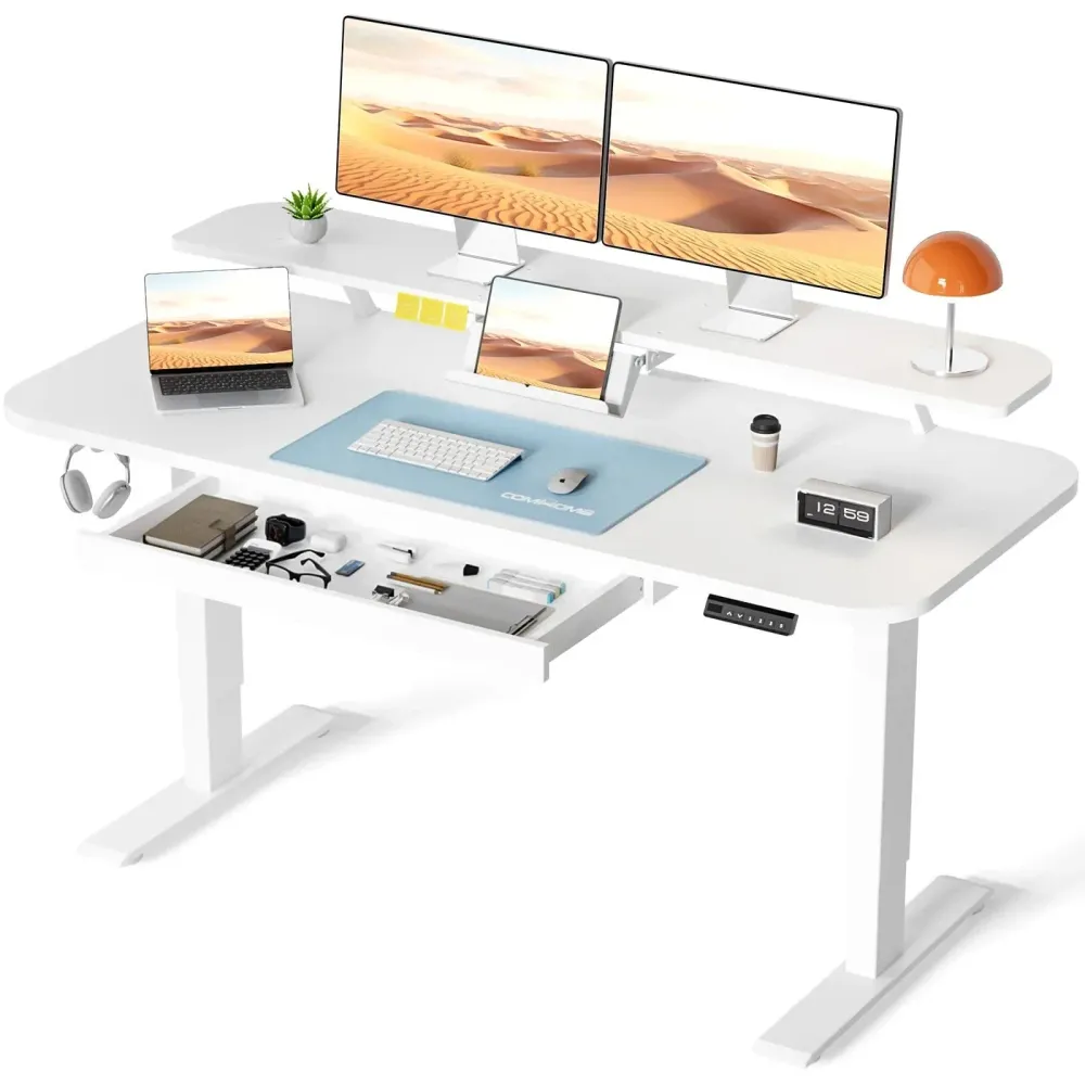 Bureau assis debout blanc