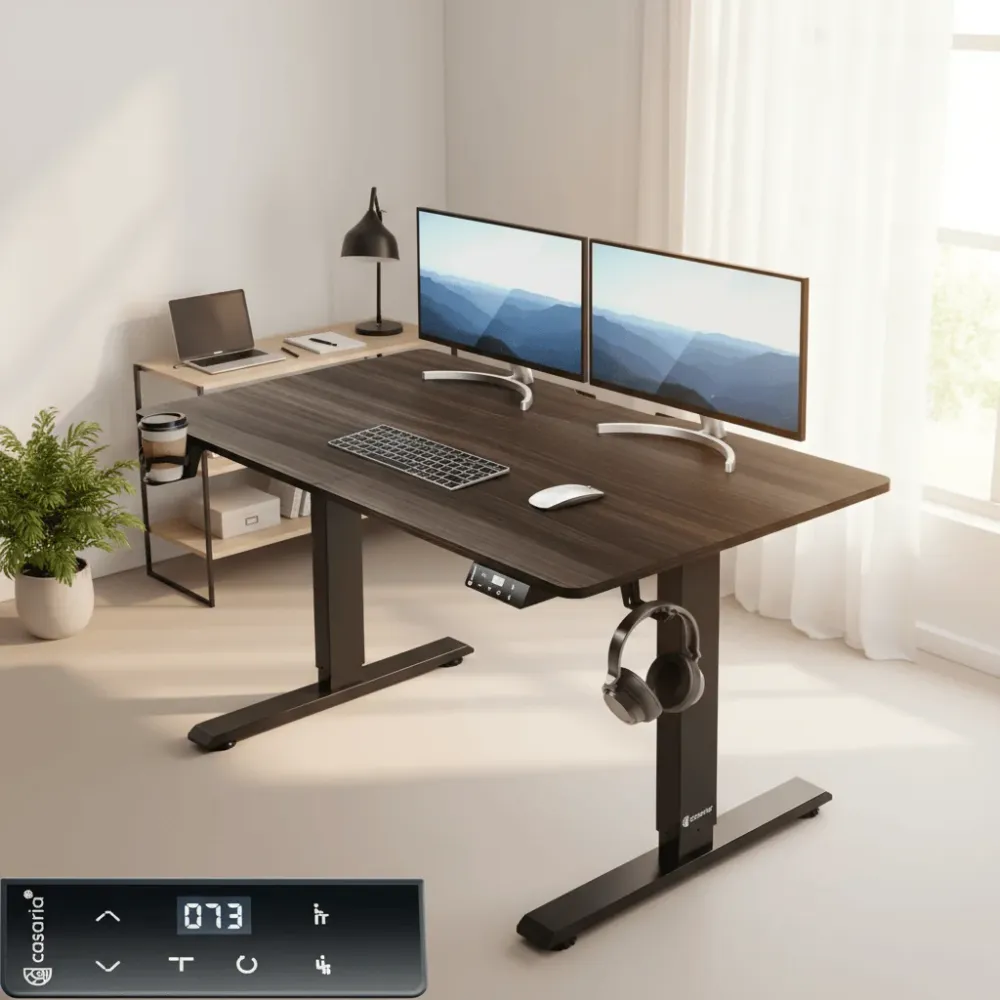 Bureau assis debout couleur ébène 110 cm