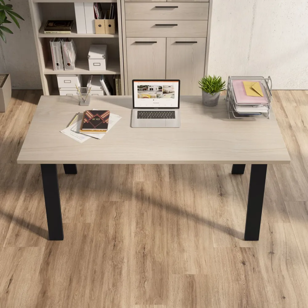 Bureau avec pieds en acier 172 cm Chêne et Noir "Made Italy"