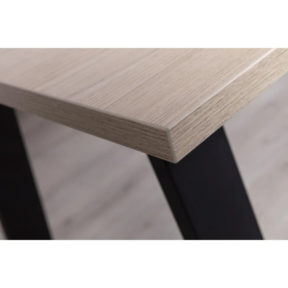 Bureau avec pieds en acier 172 cm Chêne et Noir "Made Italy"