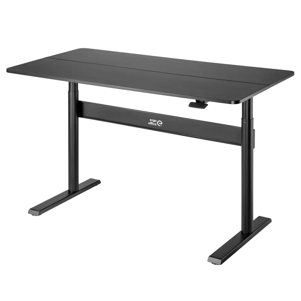 Bureau avec plateau 140x68cm Ergo Office, vérin à gaz, réglable en hauteur, pour travail debout et assis, hauteur max 115c...
