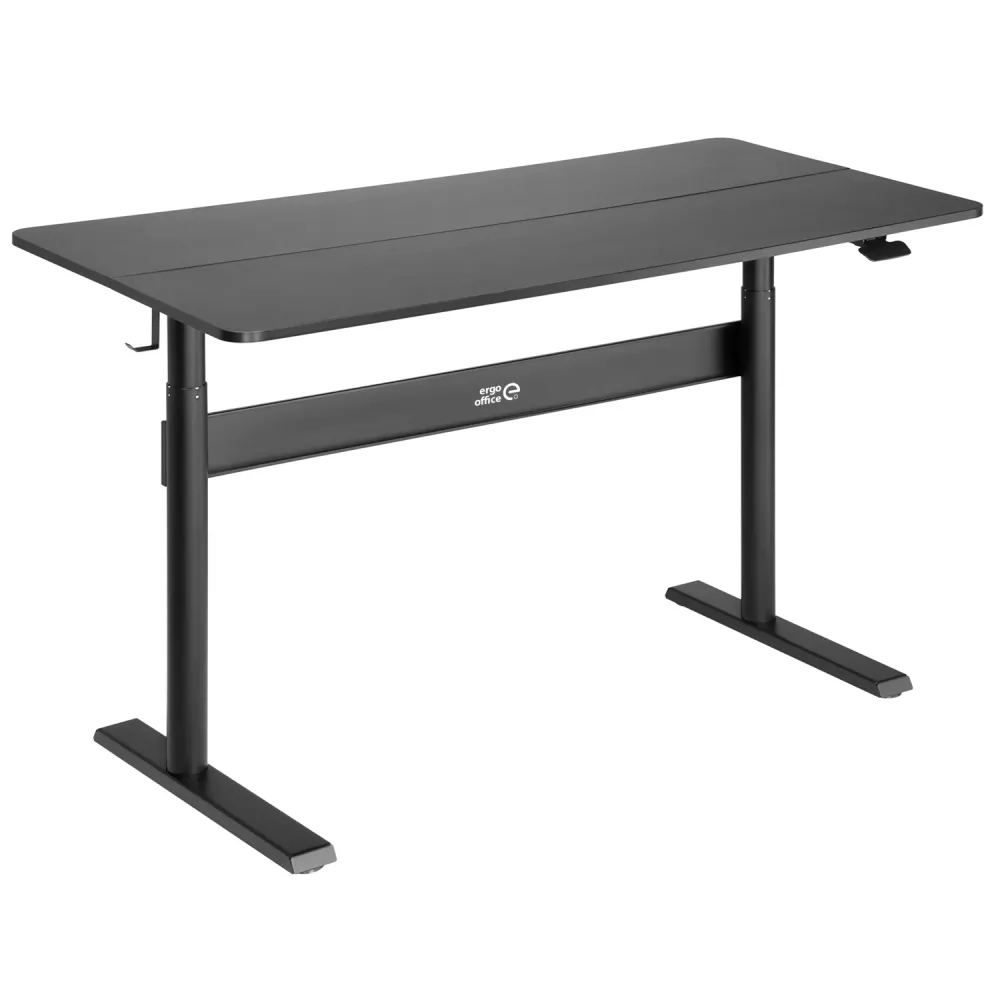 Bureau avec plateau 140x68cm Ergo Office, vérin à gaz, réglable en hauteur, pour travail debout et assis, hauteur max 115c...