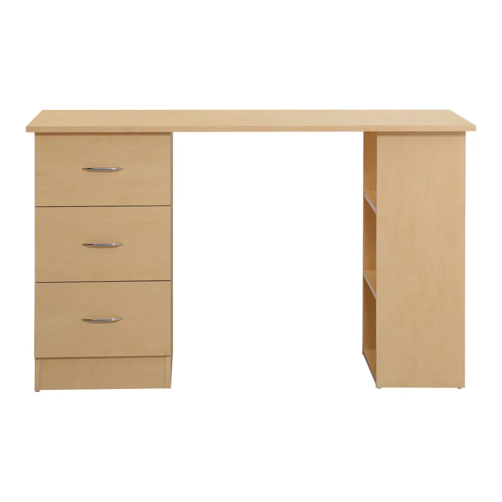Bureau avec rangement, table informatique 120 x 50 cm, bureau d'ordinateur avec étagères et tiroirs, pour petits espaces,...