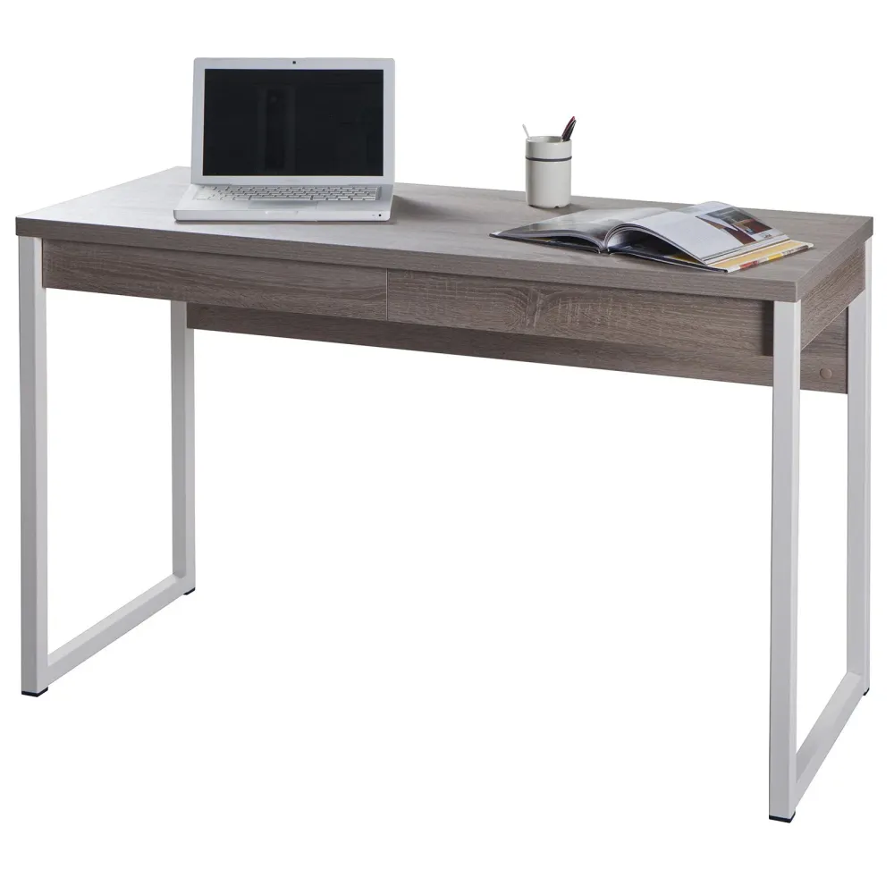 Bureau avec 2 tiroirs, poste PC bureau et chambre 120 cm "Made Italy"