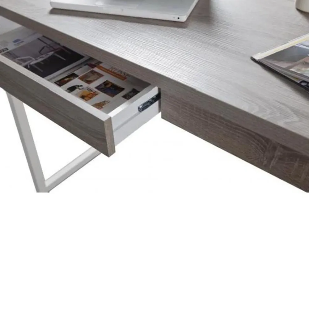 Bureau avec 2 tiroirs, poste PC bureau et chambre 120 cm "Made Italy"