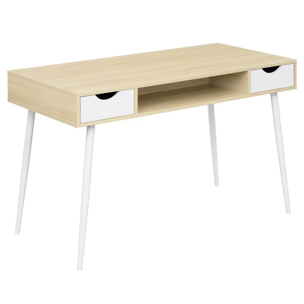 Bureau blanc et bois scandinave