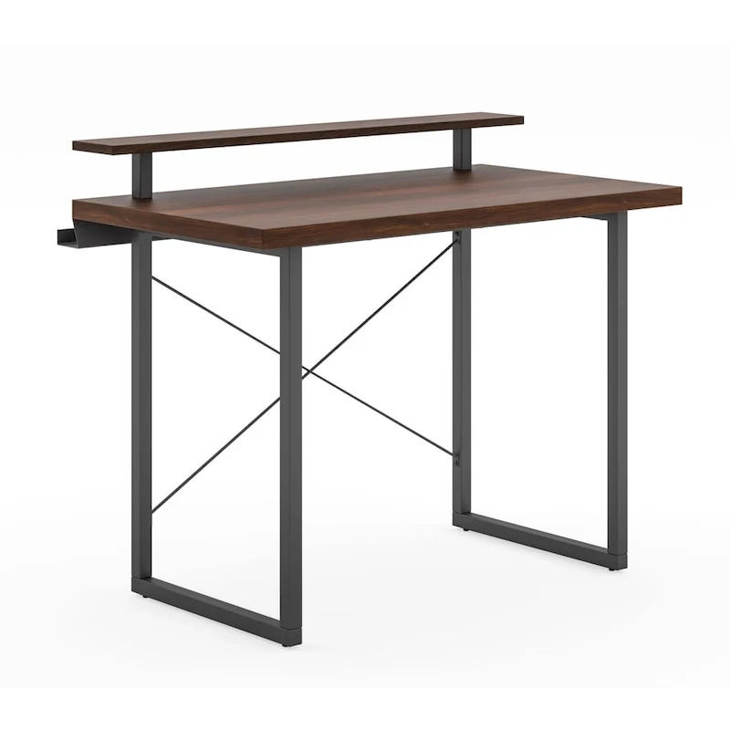 Bureau en bois brun avec support pour écran Homestyles Merge