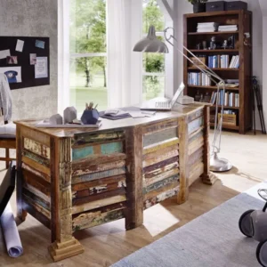 Bureau bois de récupération 170x70x80 laqué multicolore NATURE SPIRIT