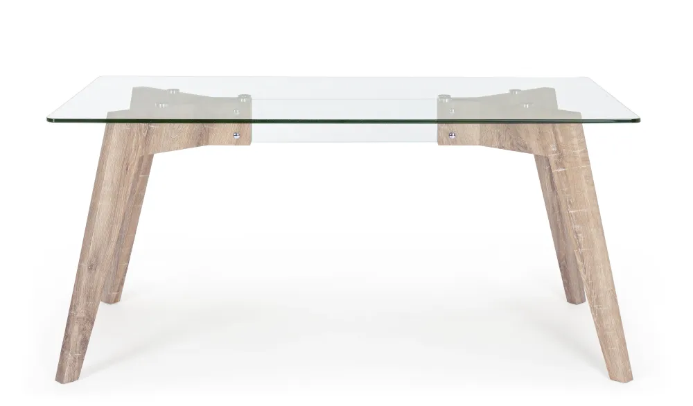 Bureau et chambre moderne en verre "aryen" avec pieds en bois 160 cm