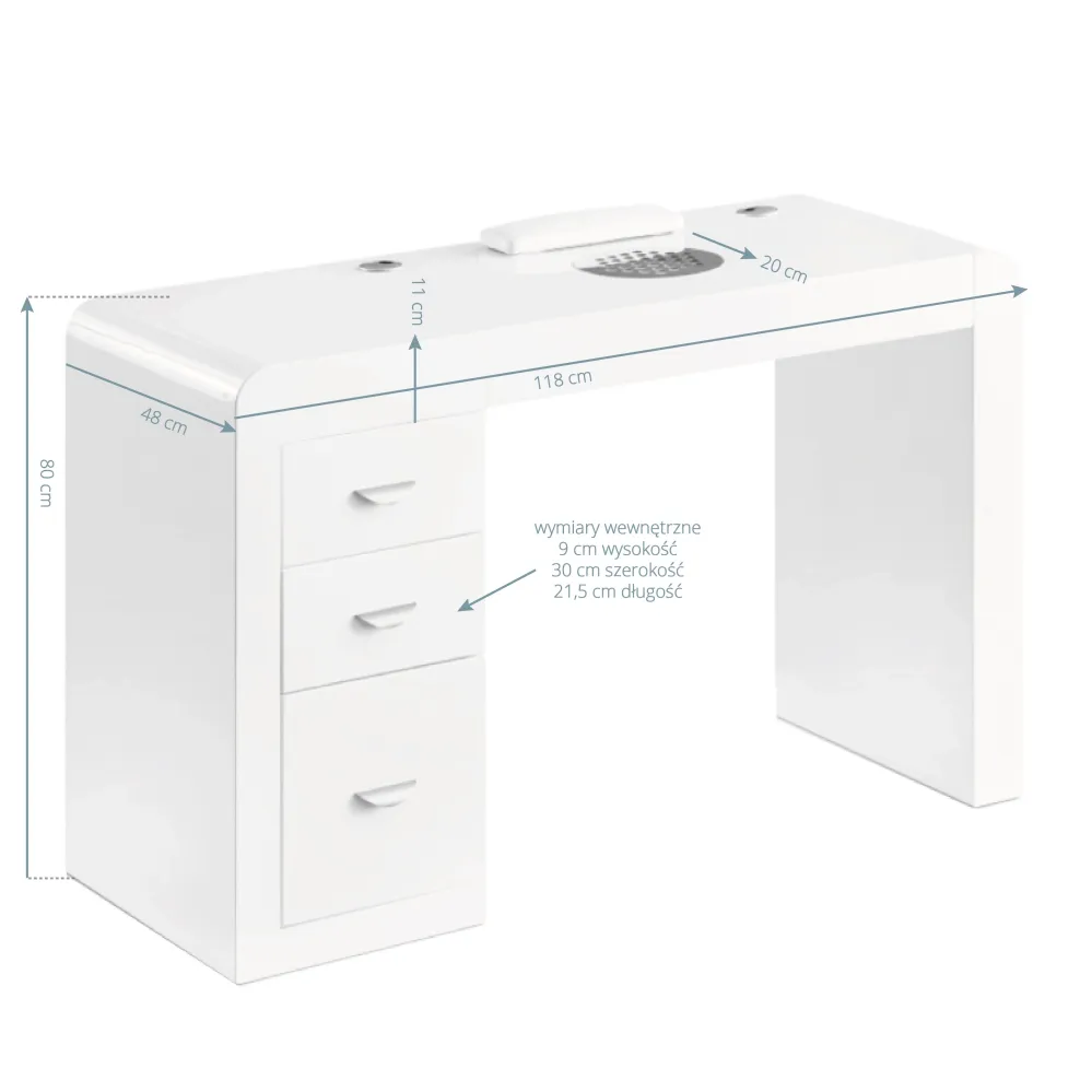 Bureau cosmétique 312 blanc droit